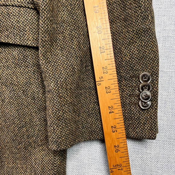 Jos A Bank 1905 Wool Tweed Sport Coat Blazer Men 48R Brown Elbow Patch Academia